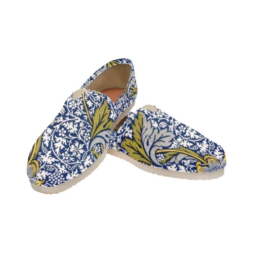 Elegant William Morris Floral Casual Shoes Women's Classic Canvas Slip-On (Model 1206)