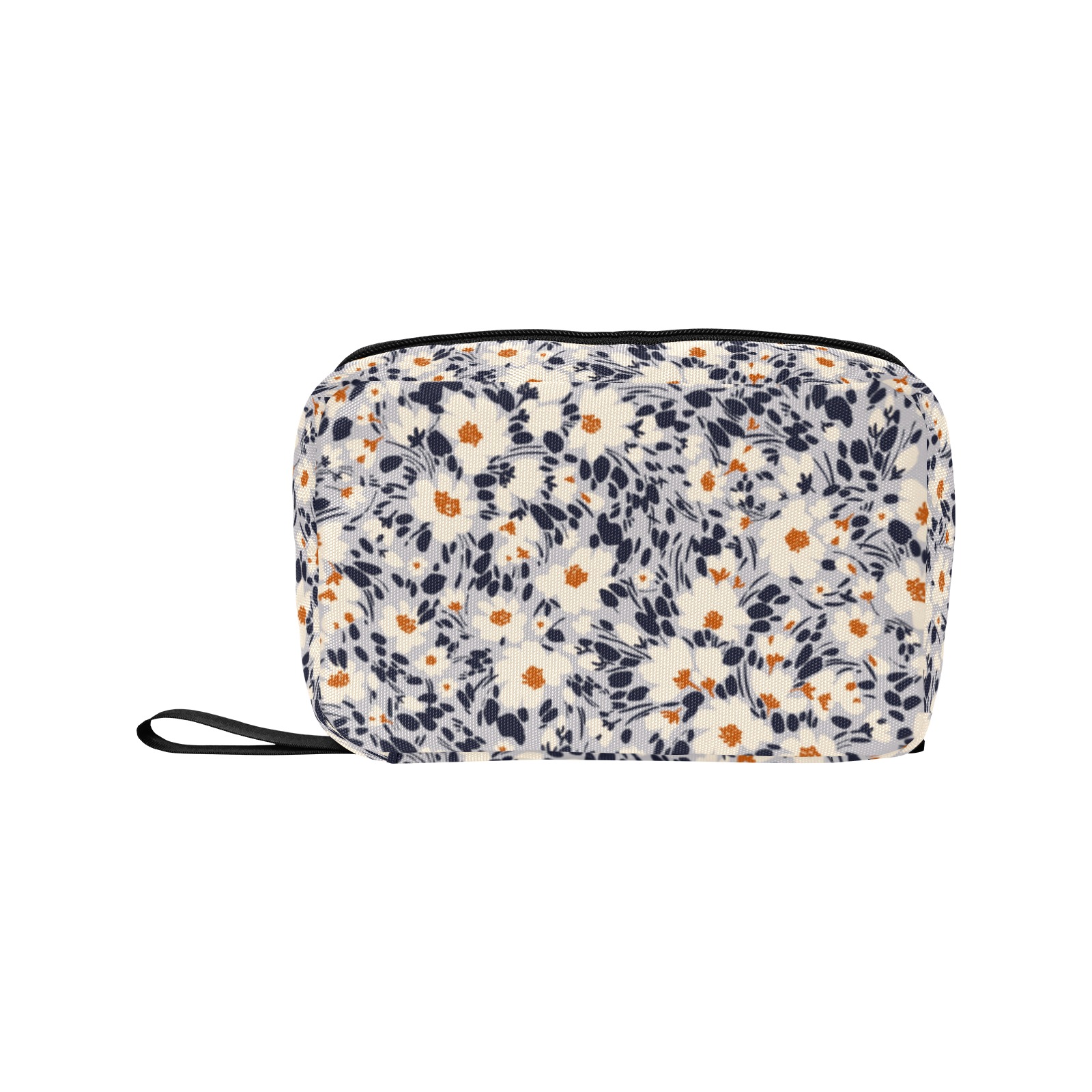 BW tropical floral Toiletry Bag with Hanging Hook (Model 1728)
