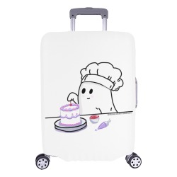 Ghost Decorating A Cake With A White Background Luggage Cover/Large 26"-28"