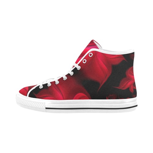 Black and Red Fiery Whirlpools Fractal Abstract Vancouver H Women's Canvas Shoes (1013-1)