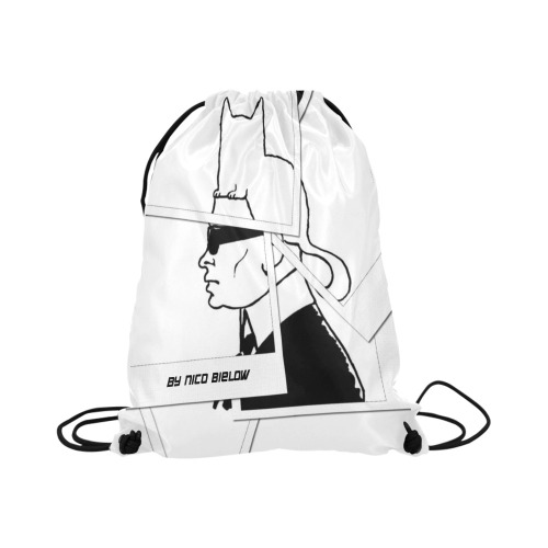 Karl Lagerfeld Pop Art by Nico Bielow Large Drawstring Bag Model 1604 (Twin Sides)  16.5"(W) * 19.3"(H)