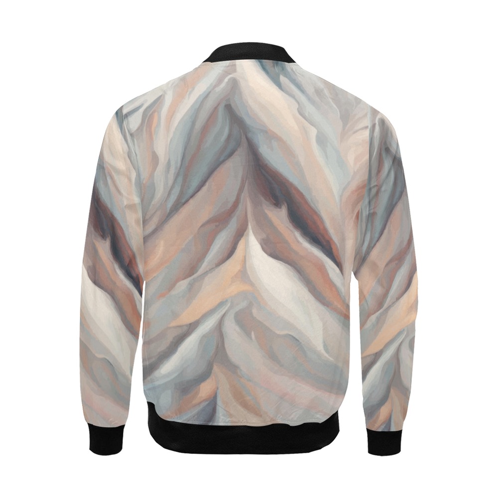 Stunning abstract brush strokes of beige colors All Over Print Bomber Jacket for Men (Model H19)