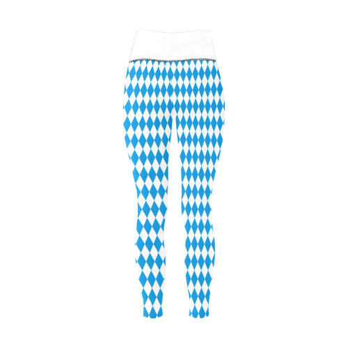 German State Of Bavaria - Flag Colors Pattern Women's All Over Print High-Waisted Leggings (Model L36)