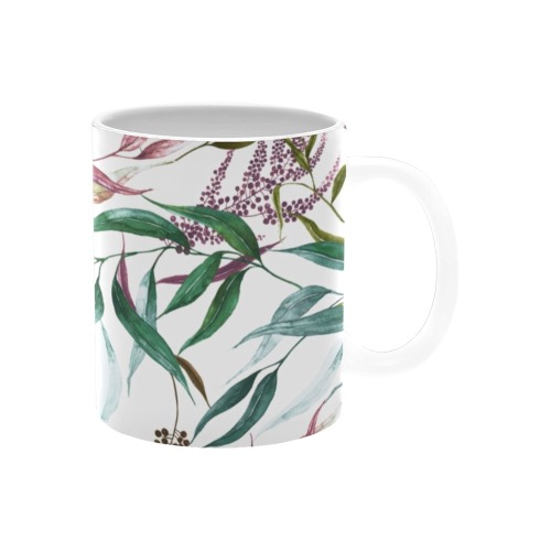 Dramatic leaves watercolor GR White Mug(11OZ)