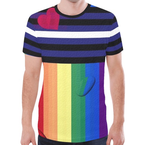 Leather Pride Flag Pop Art by Nico Bielow New All Over Print T-shirt for Men (Model T45)
