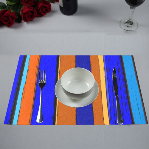 Abstract Blue And Orange 930 Placemat 12’’ x 18’’ (Set of 6)