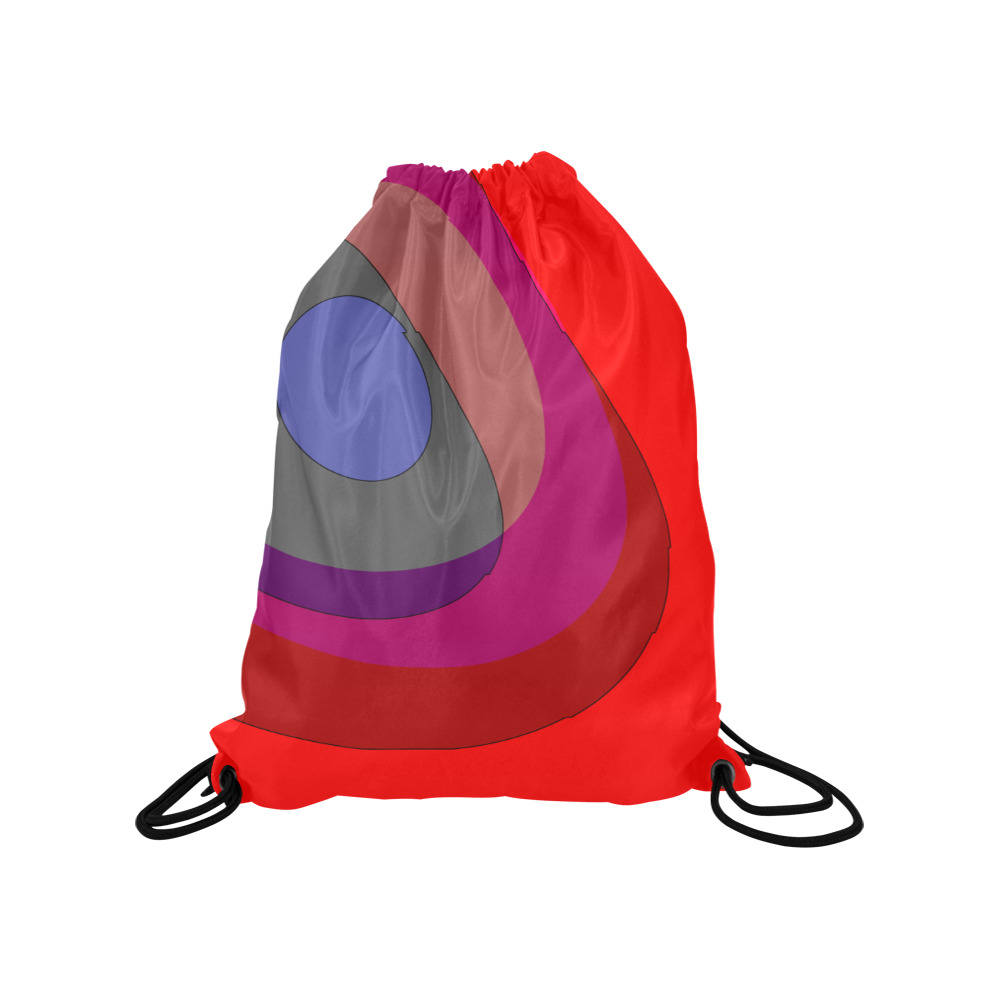 Red Abstract 714 Medium Drawstring Bag Model 1604 (Twin Sides) 13.8"(W) * 18.1"(H)