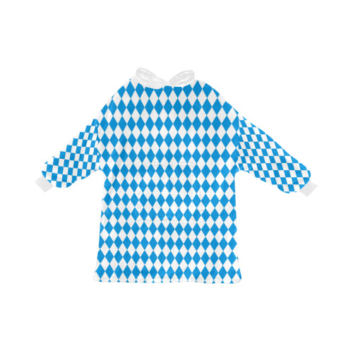 German State Of Bavaria - Flag Colors Pattern Blanket Hoodie for Women