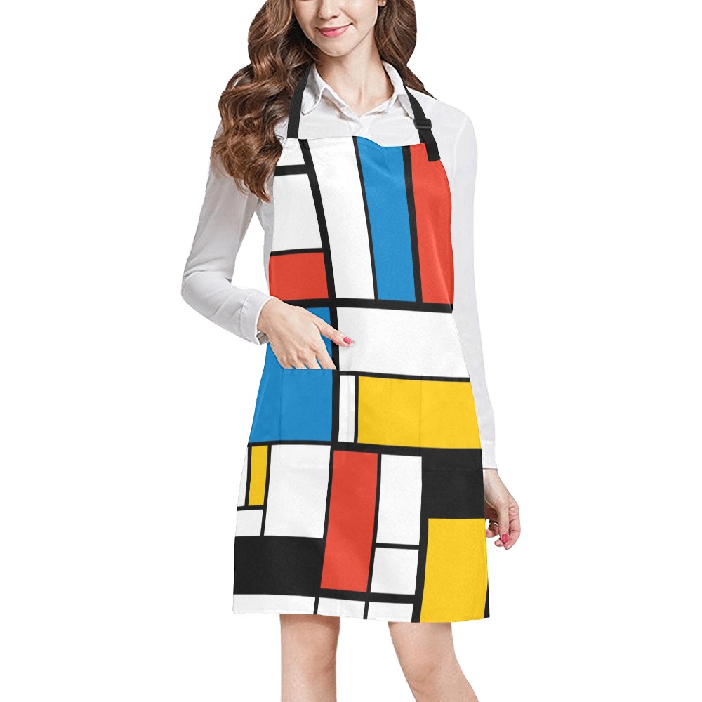 Mondrian De Stijl Modern All Over Print Apron