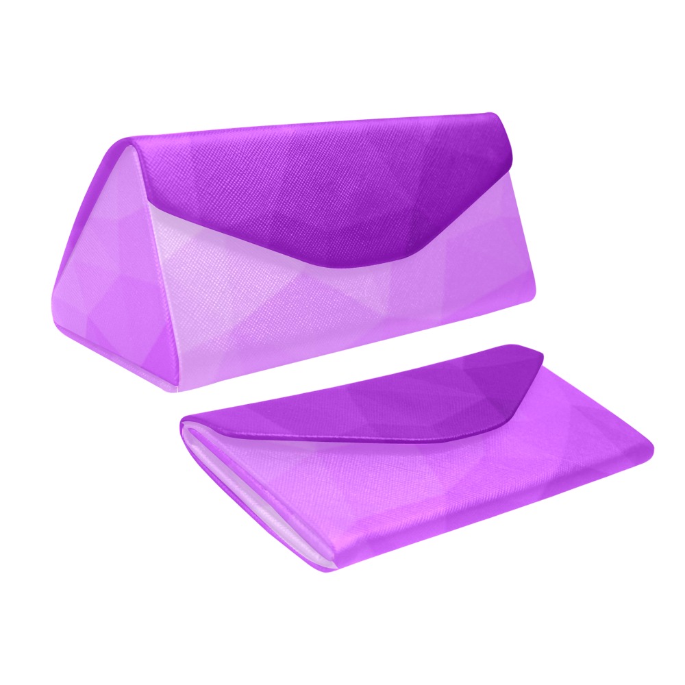 Purple gradient geometric mesh pattern Custom Foldable Glasses Case