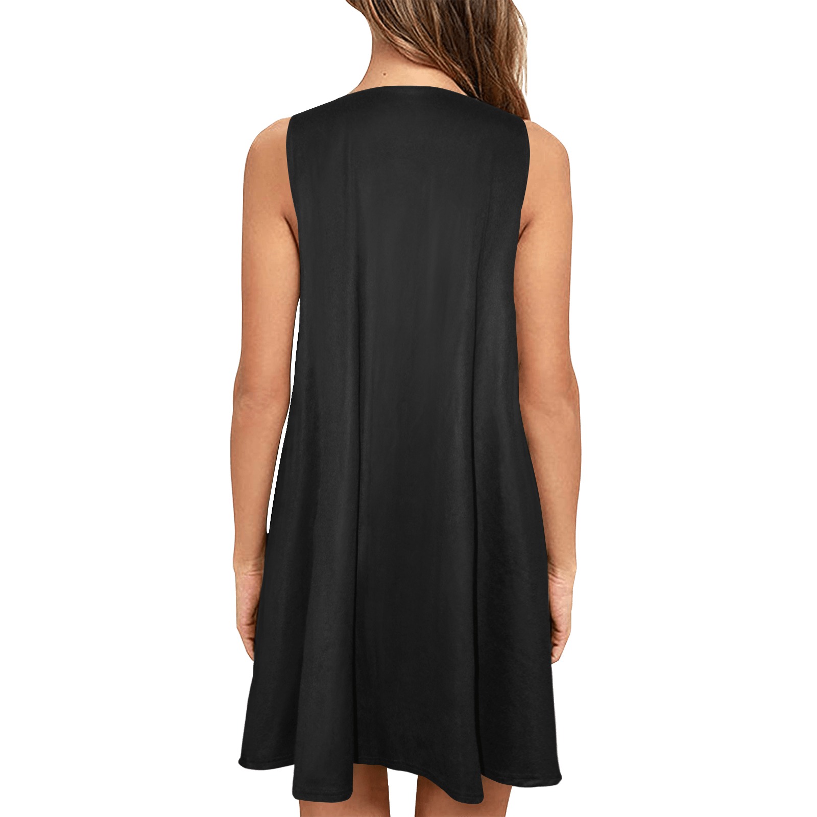 Geshia Woman W/ Robe Sleeveless A-Line Pocket Dress (Model D57)