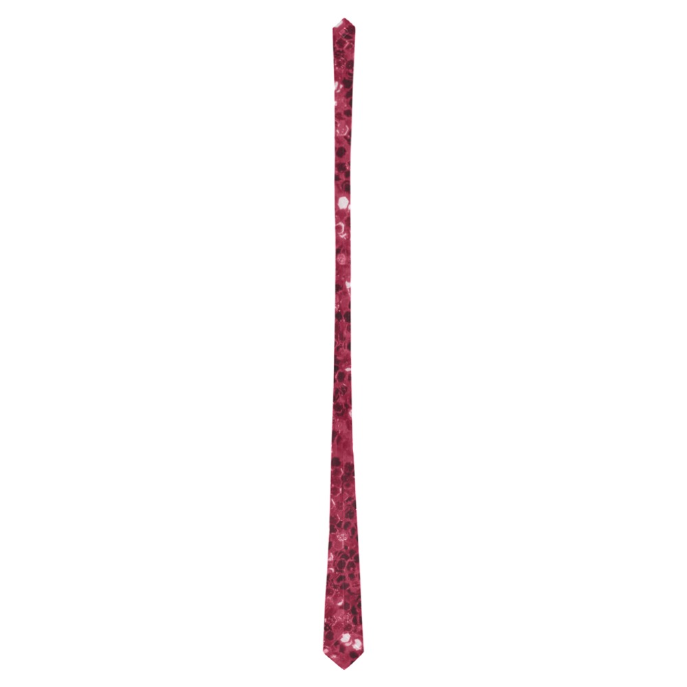 Magenta dark pink red faux sparkles glitter Classic Necktie (Two Sides)