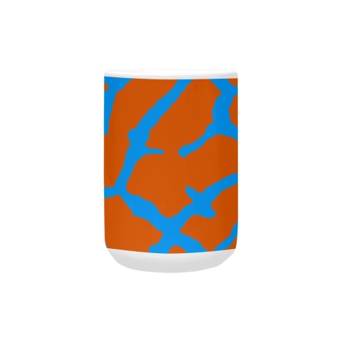 Giraffe Print Orange Cyan Custom Ceramic Mug (15OZ)