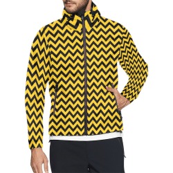 Geometric Chevron - Black - Unisex Unisex All Over Print Windbreaker (Model H23)
