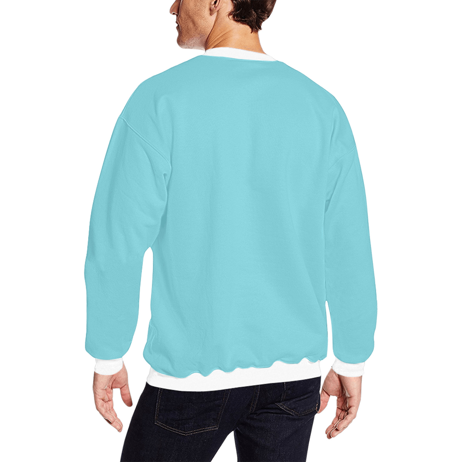BLUE All Over Print Crewneck Sweatshirt for Men (Model H18)