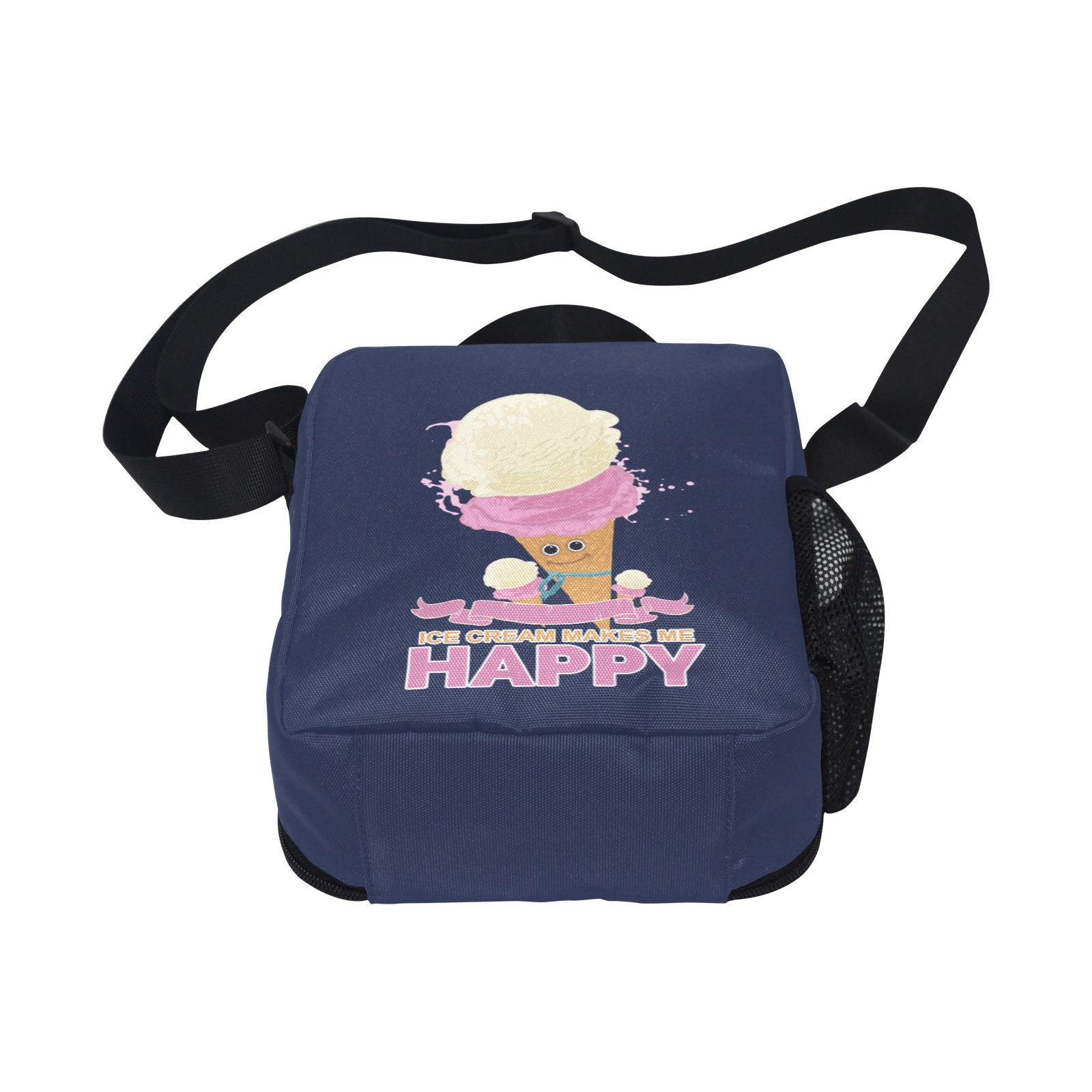 Ice Cream Makes Me Happy All Over Print Crossbody Lunch Bag for Kids (Model 1722)