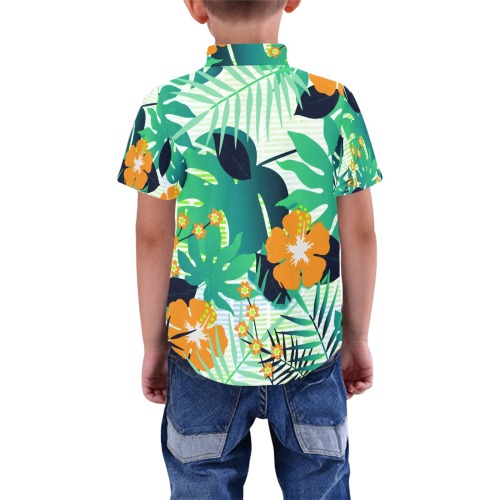 GROOVY FUNK THING FLORAL Boys' All Over Print Short Sleeve Shirt (Model T59)