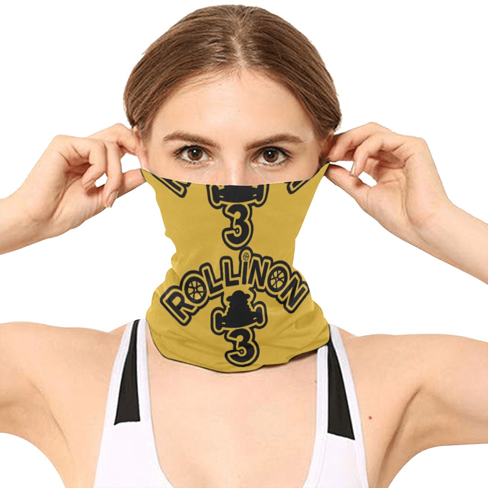 RollinOn3 Gold Neck Gaiter Multifunctional Headwear