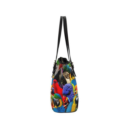 PARROTS Leather Tote Bag/Small (Model 1640)