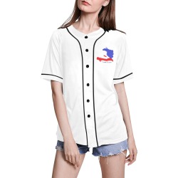Island Of Haiti All Over Print Baseball Jersey for Women (Model T50)
