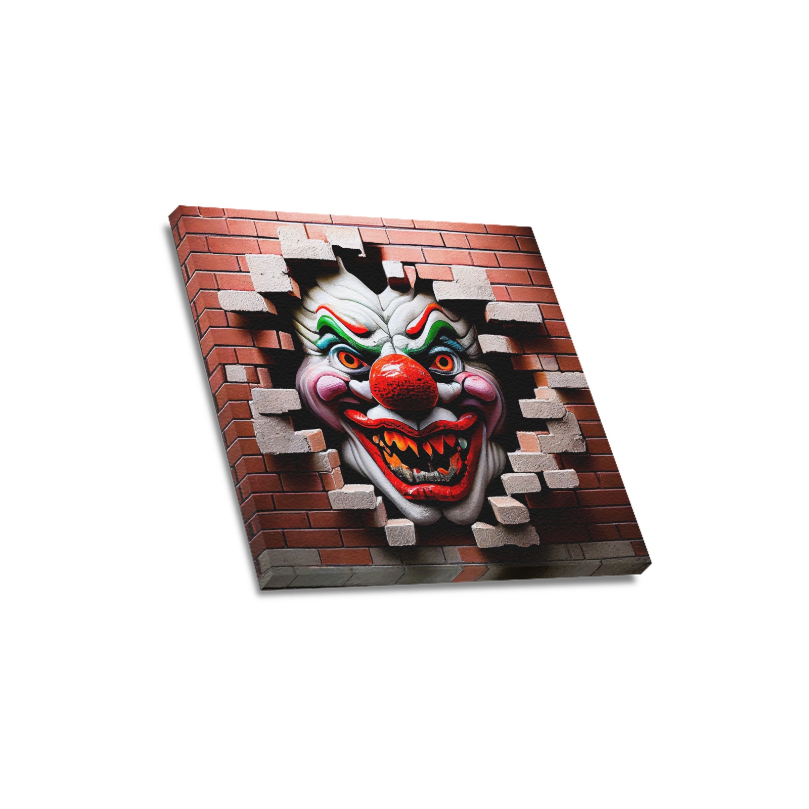 creepy clown face 4/4 Upgraded Canvas Print 16"x16"
