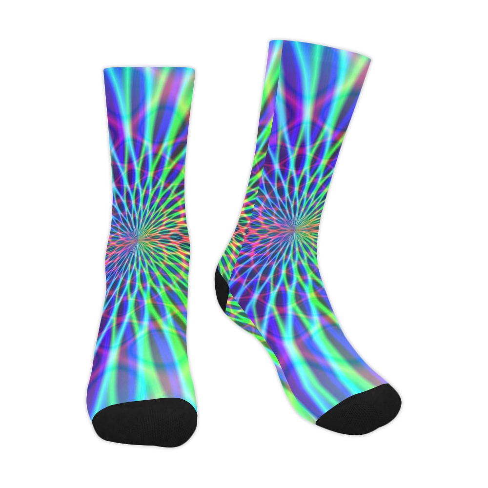 Abstract Rainbow Geometric.jpg Trouser Socks (For Men)