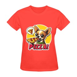 CHIHUAHUA EATING PIZZA 11 Sunny Women's T-shirt (Model T05)