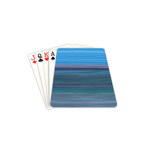 Abstract Blue Horizontal Stripes Playing Cards 2.5"x3.5"