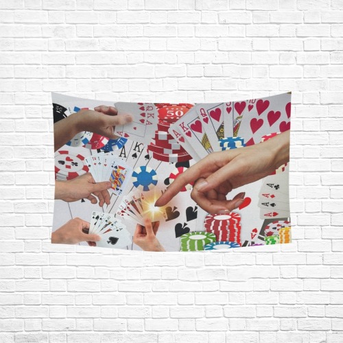 POKER NIGHT TOO Cotton Linen Wall Tapestry 60"x 40"