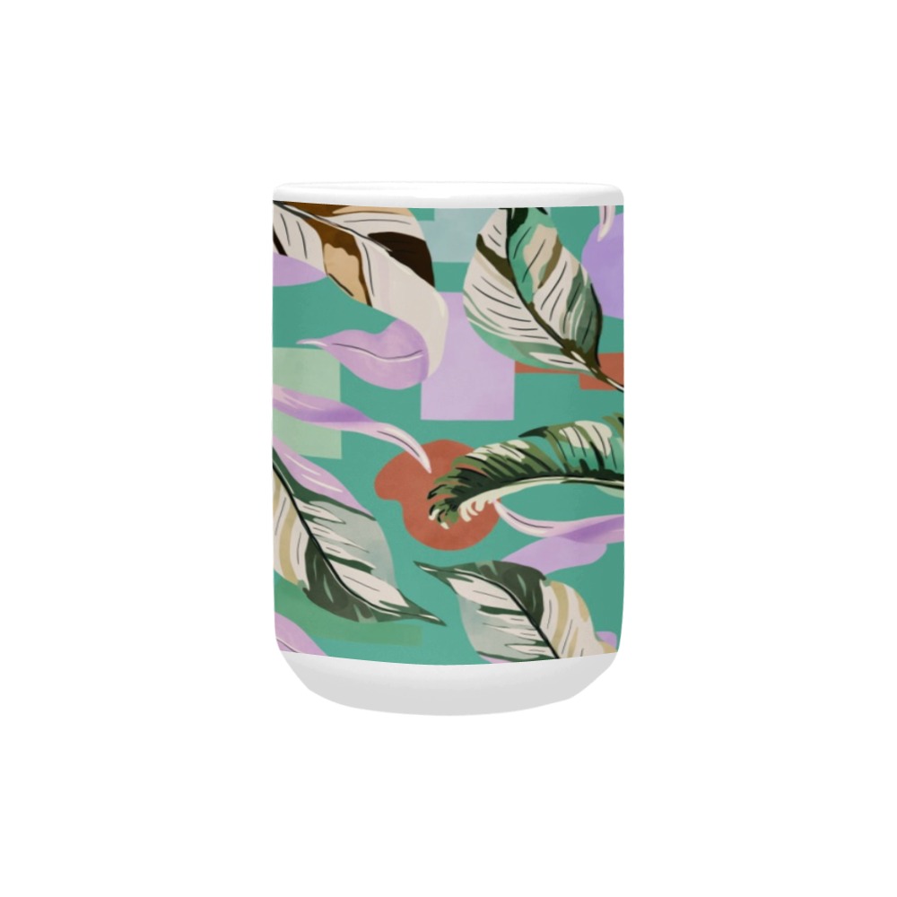 Tropical abstract shapes 58 Custom Ceramic Mug (15OZ)