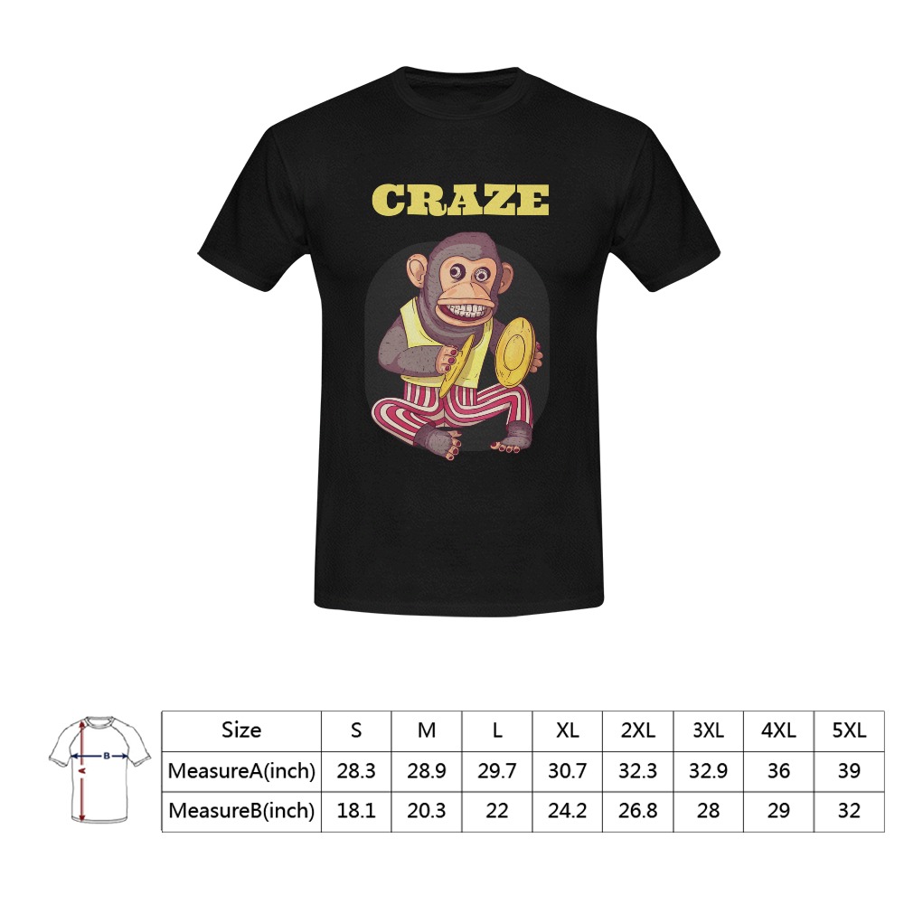 Critical Craze Psycho Monkey Men's T-Shirt in USA Size (Front Printing Only)