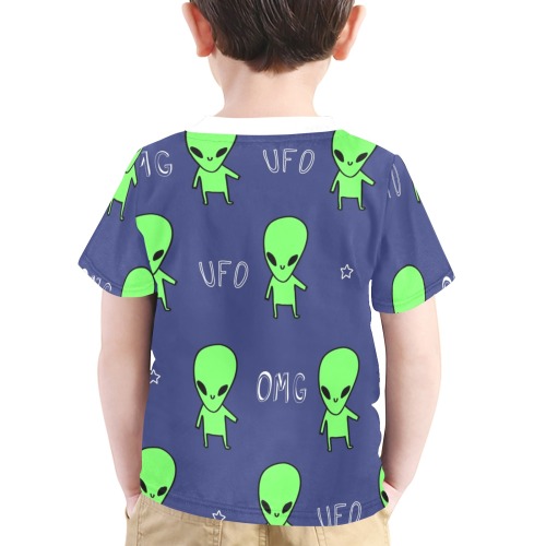 Alien Tees for kids Little Boys' All Over Print Crew Neck T-Shirt (Model T40-2)