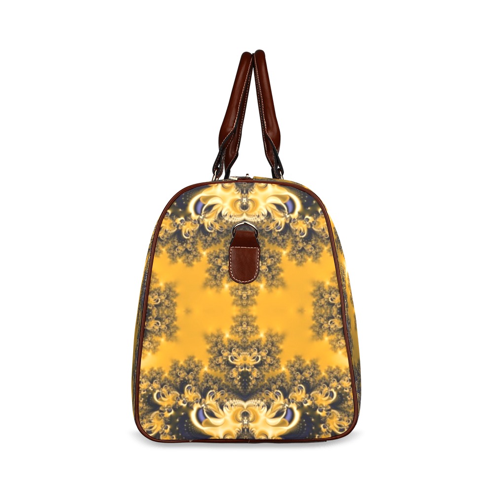 Golden Sun through the Trees Frost Fractal Waterproof Travel Bag/Small (Model 1639)