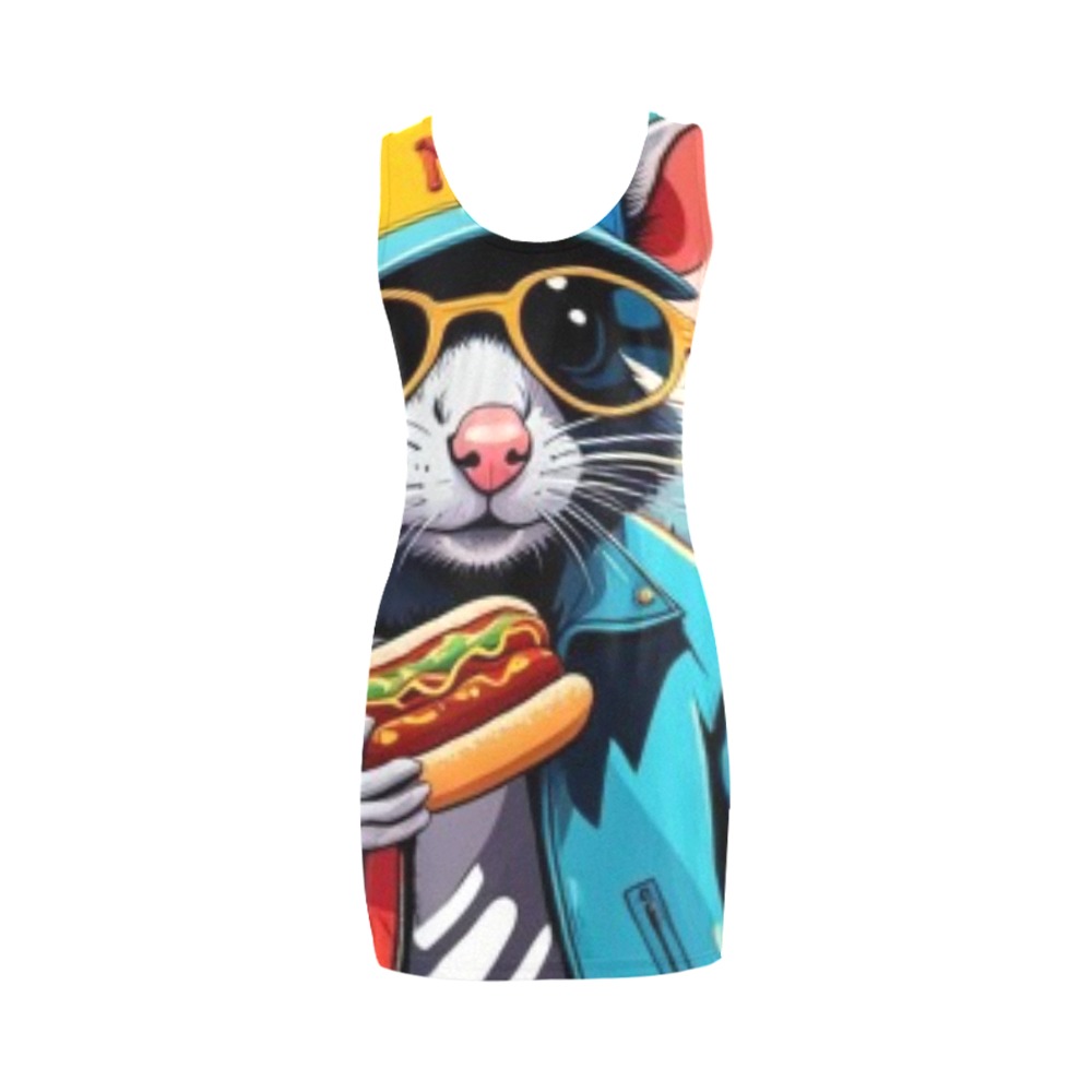 HOT DOG EATING NYC RAT 2 Medea Vest Dress (Model D06)