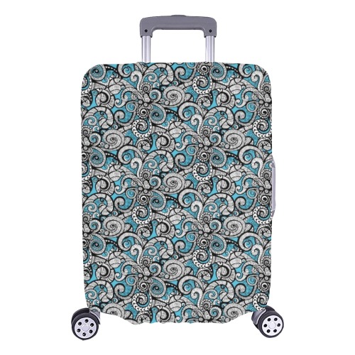 Let Your Spirit Wander Blue Luggage Cover/Large 26"-28"