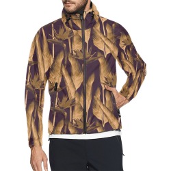 Botanical dark bird of paradise Unisex All Over Print Windbreaker (Model H23)