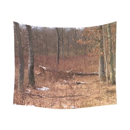 Falling tree in the woods Polyester Peach Skin Wall Tapestry 60"x 51"