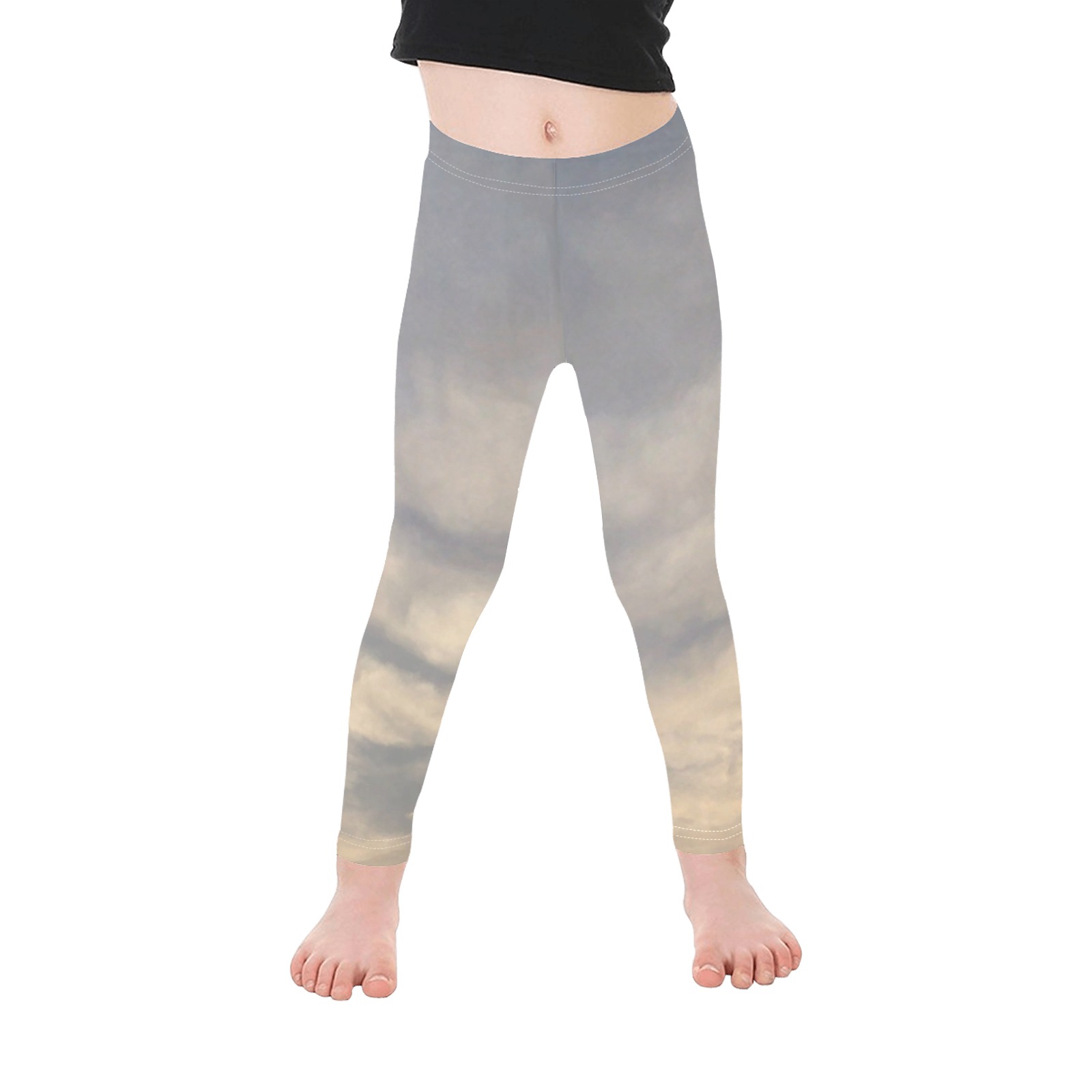 Rippled Cloud Collection Kid's Ankle Length Leggings (Model L06)