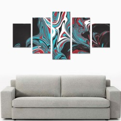 Dark Wave of Colors Canvas Print Sets B (No Frame)