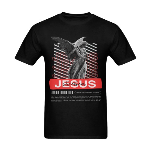 8-black Men's Slim Fit T-shirt (Model T13)