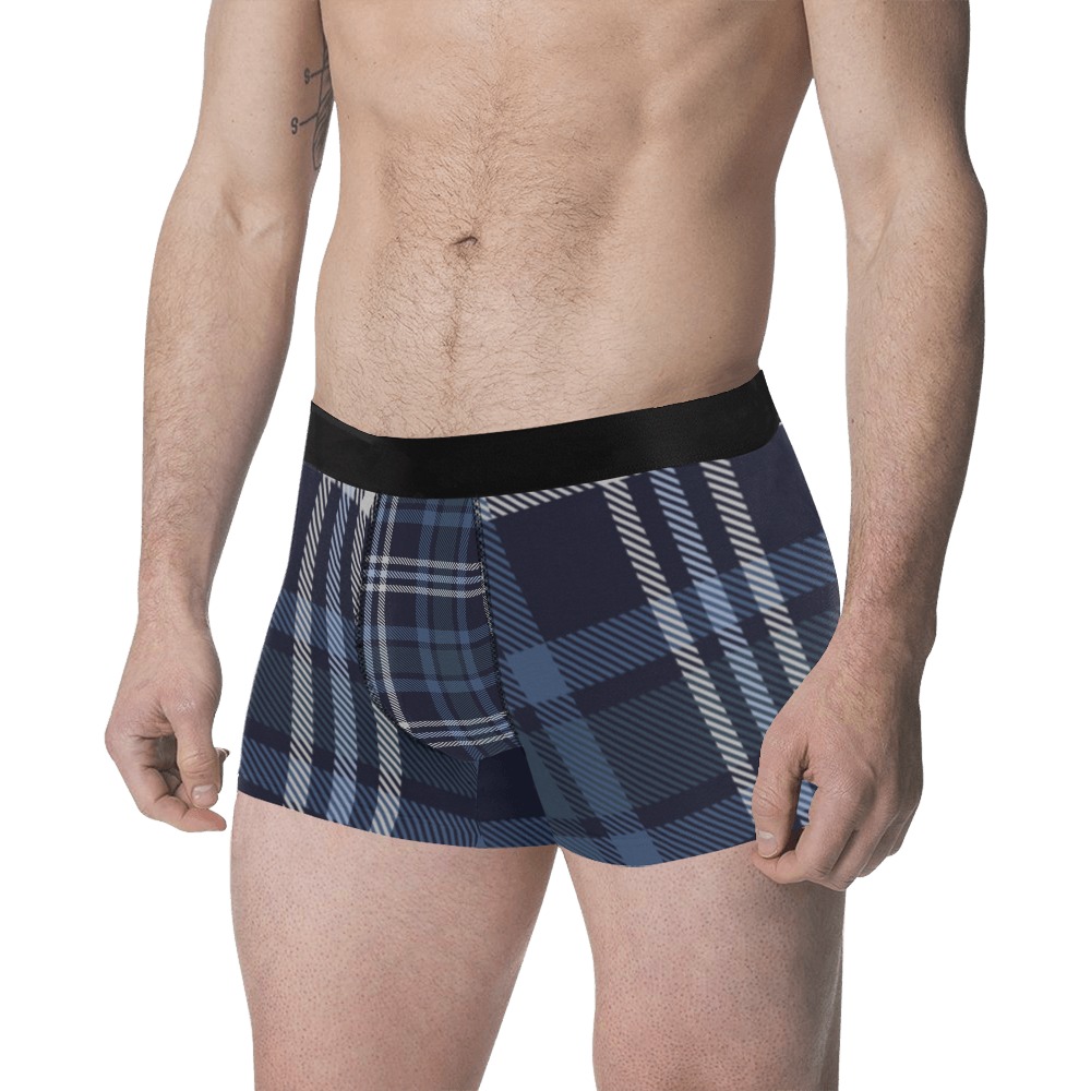 Blue Plaid Mens Men's Classic Boxer Briefs (Model L34)