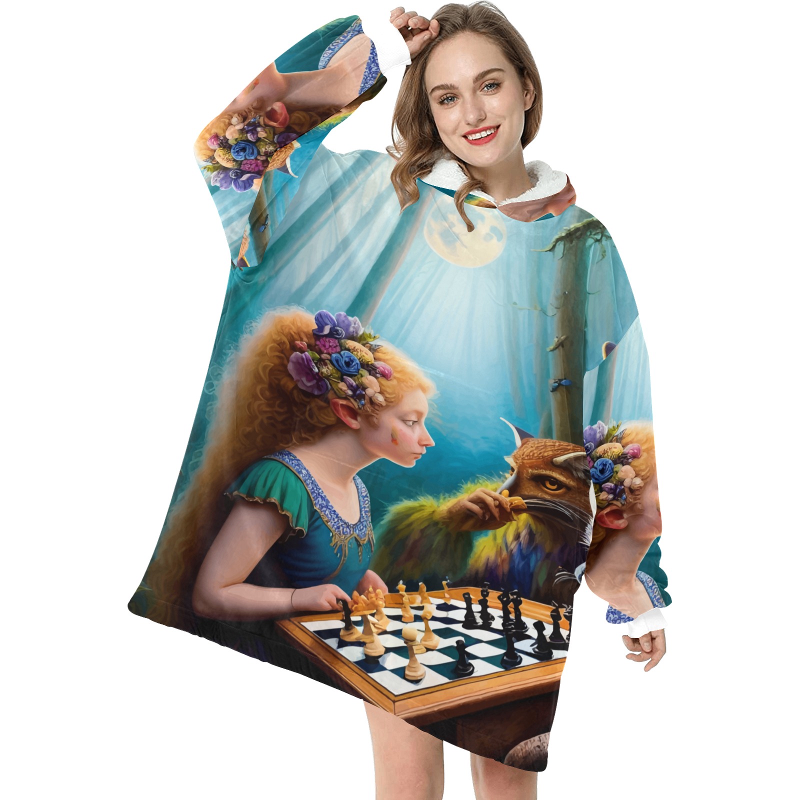 The Call of the Game 6_vectorized Blanket Hoodie for Women