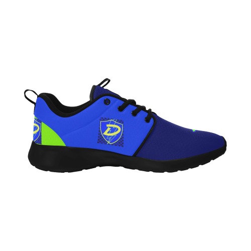 DIONIO - Dark Blue,Blue & Neon Men's Pull Loop Sneakers (Model 02001)