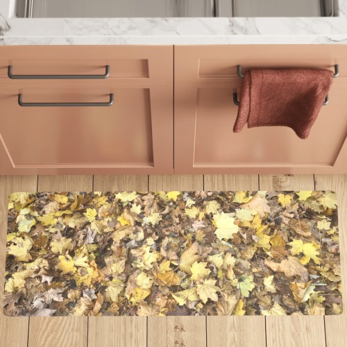 Autumn Yellow Leaves Kitchen Mat 48"x17"