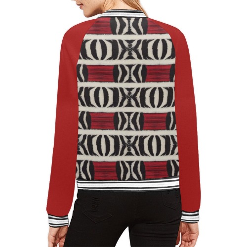 zebra print repeating pattern All Over Print Bomber Jacket for Women (Model H21)