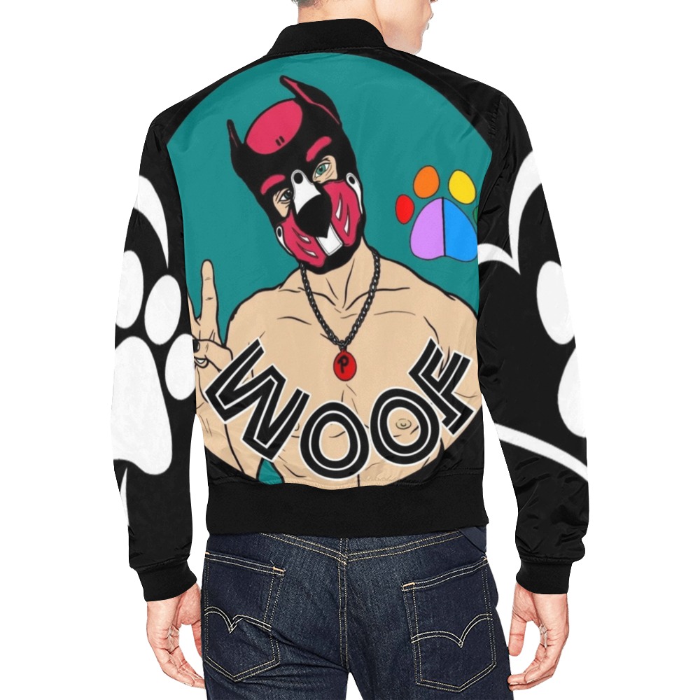 Gay Pup Woof by Fetishworldgay All Over Print Bomber Jacket for Men (Model H19)
