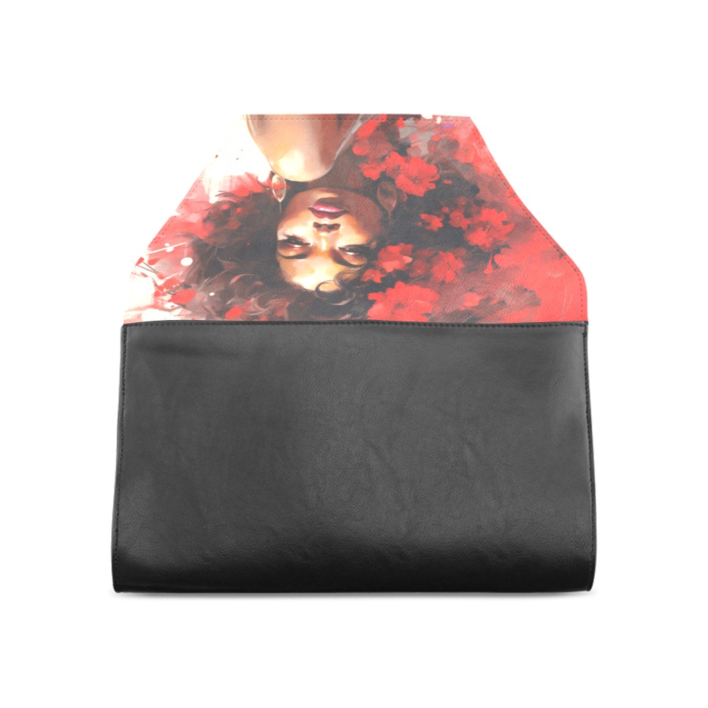 Crimson and Cream Beauty Clutch Bag (Model 1630)
