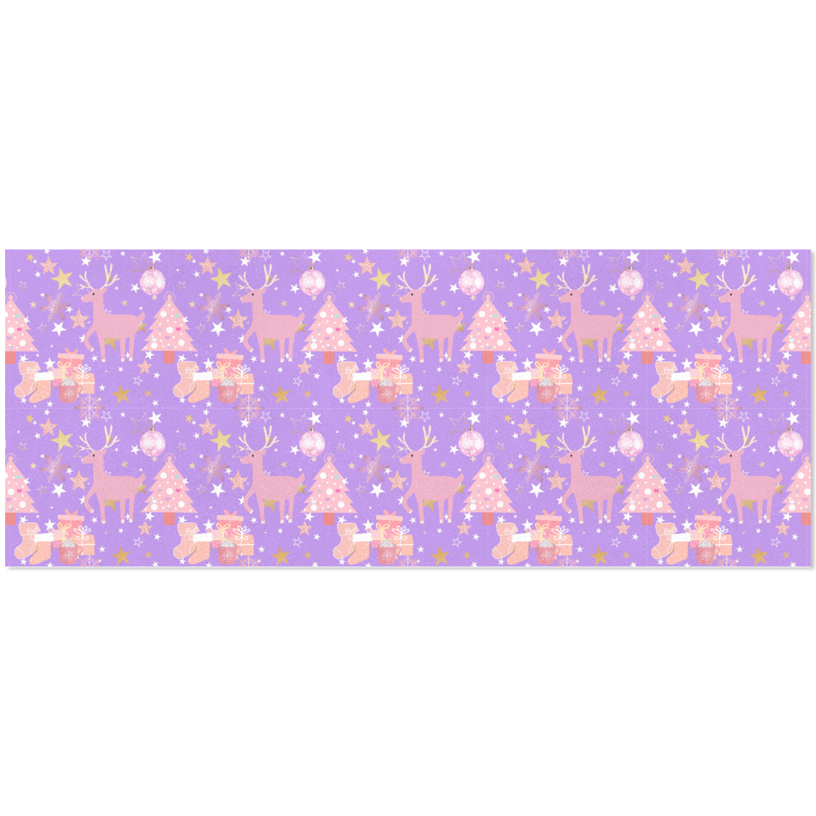 Pink and Purple and Gold Christmas Design Gift Wrapping Paper 58"x 23" (3 Rolls)