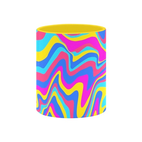 Groovy Retro Mod Colorful Abstract Custom Inner Color Mug (11oz)