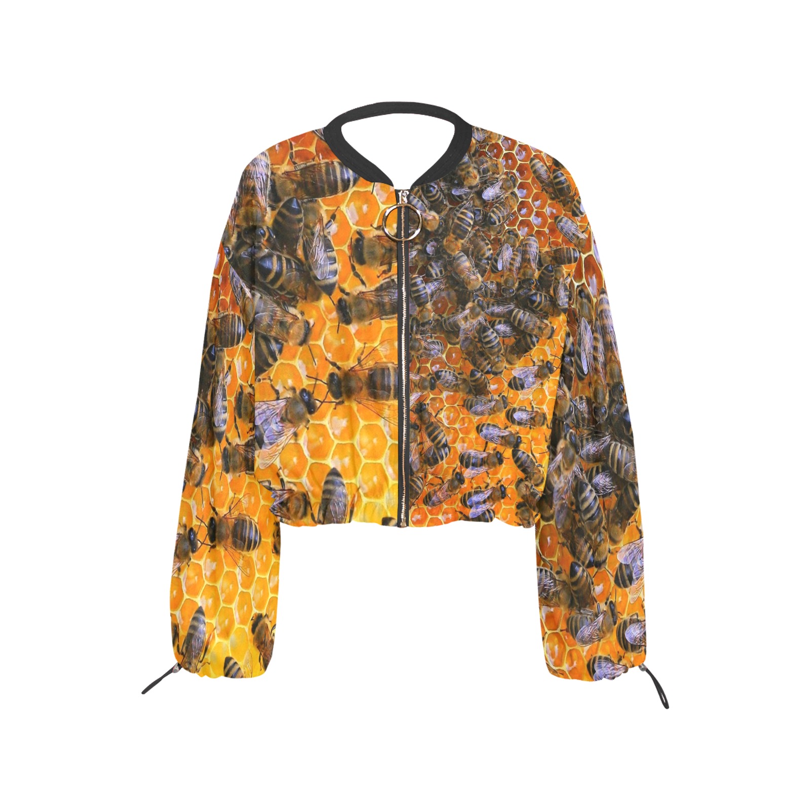 HONEY BEES 4 Cropped Chiffon Jacket for Women (Model H30)